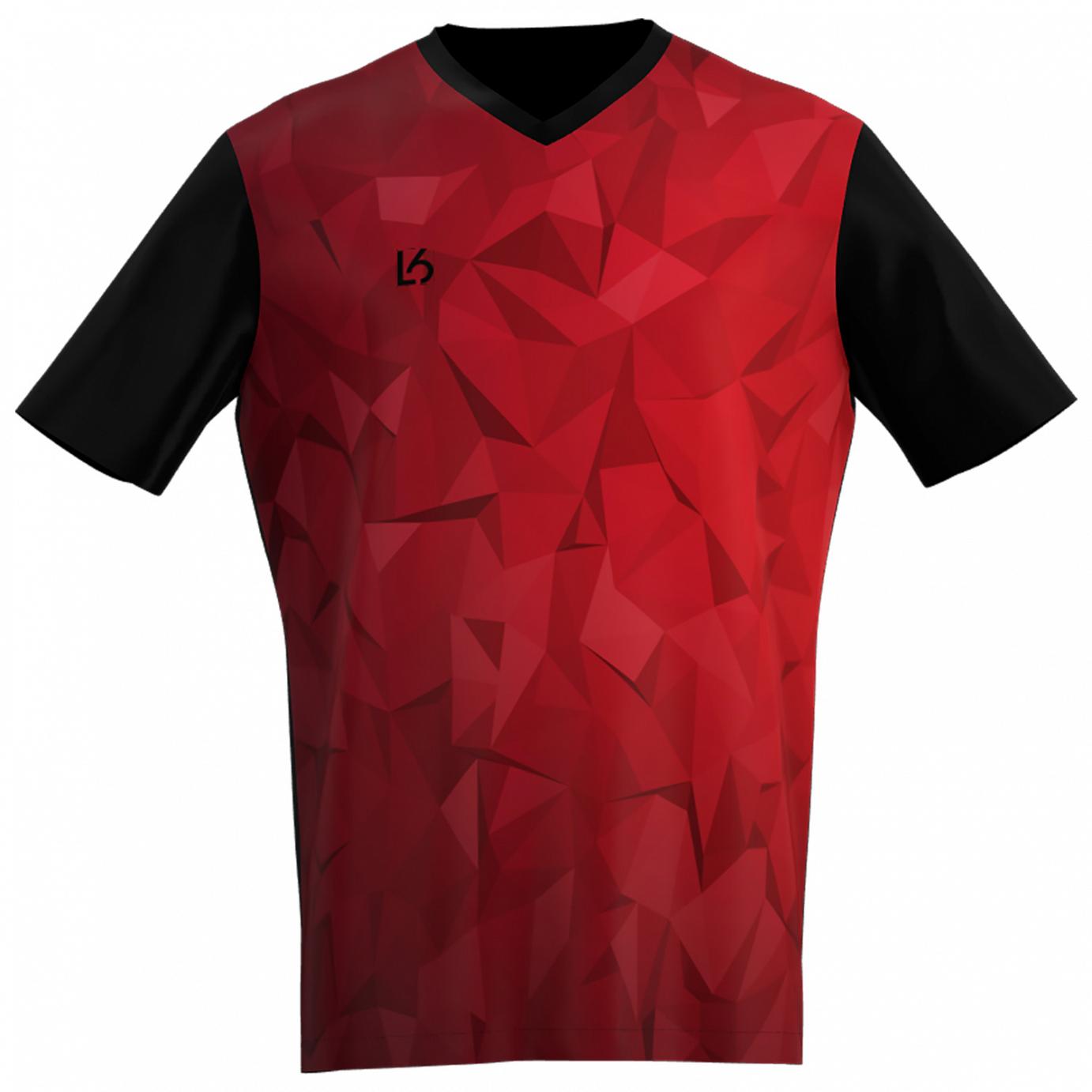 L6 V-Neck Trikot Uni- Polygon Red