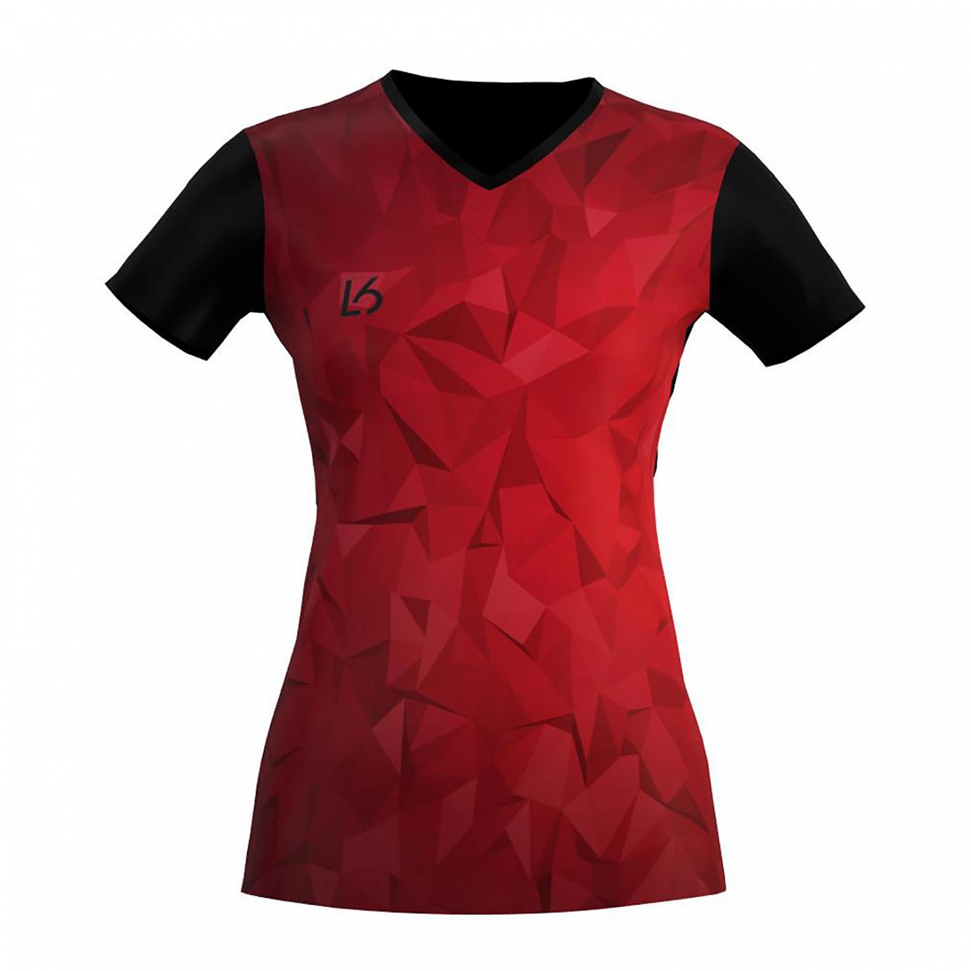 L6 V-Neck Trikot Women - Polygon Red